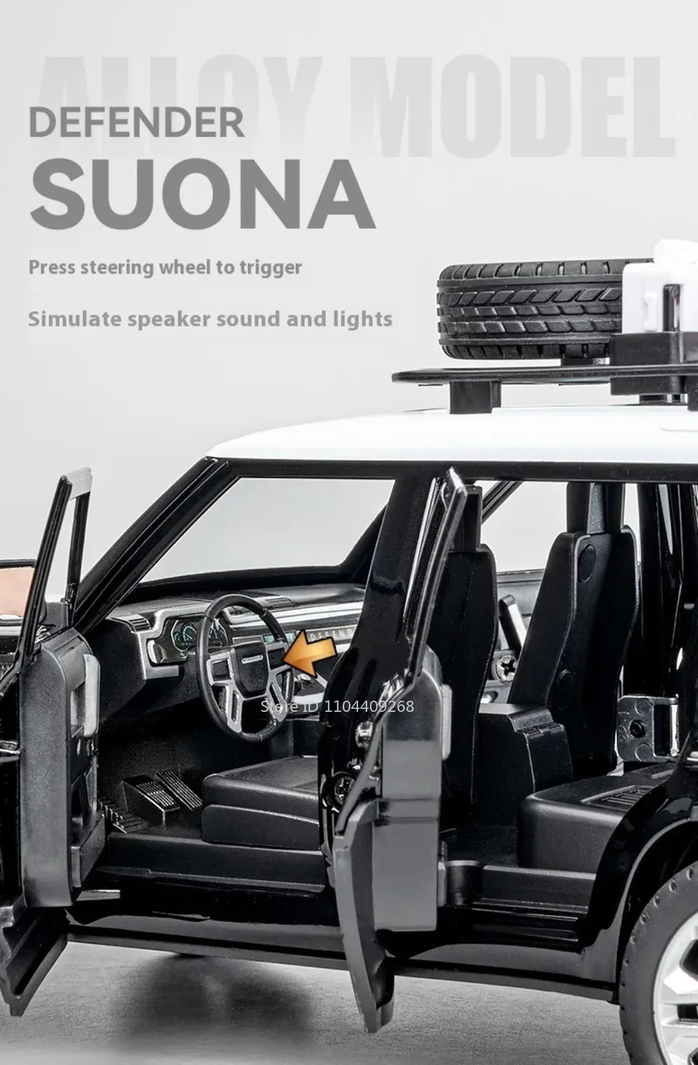 1:24 Land Rover Defender Range Rover Car Model Toy Alloy Diecast Sound Light SUV Off-road Vehicle Ornaments  Gifts