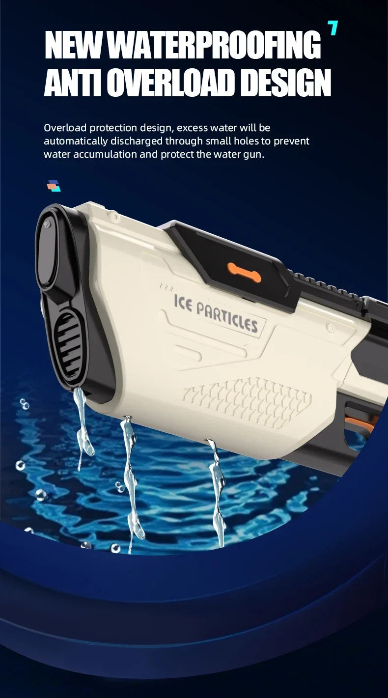 Full Electric Automatic Water Storage Gun – Portable Rechargeable Water Blaster for Summer Outdoor Play