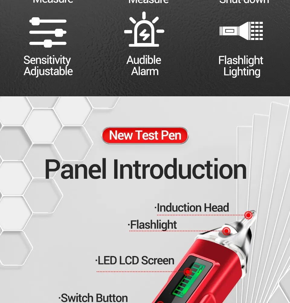 Digital Smart AC/DC Voltage Detectors Non-Contact Tester Pen Meter 12-1000V Current Electric Sensor Test Pencil