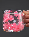 Double Wall Transparent Glass Coffee Cup with Handle Double-layer Heat Insulation High Temperature Juice Milk Cup
