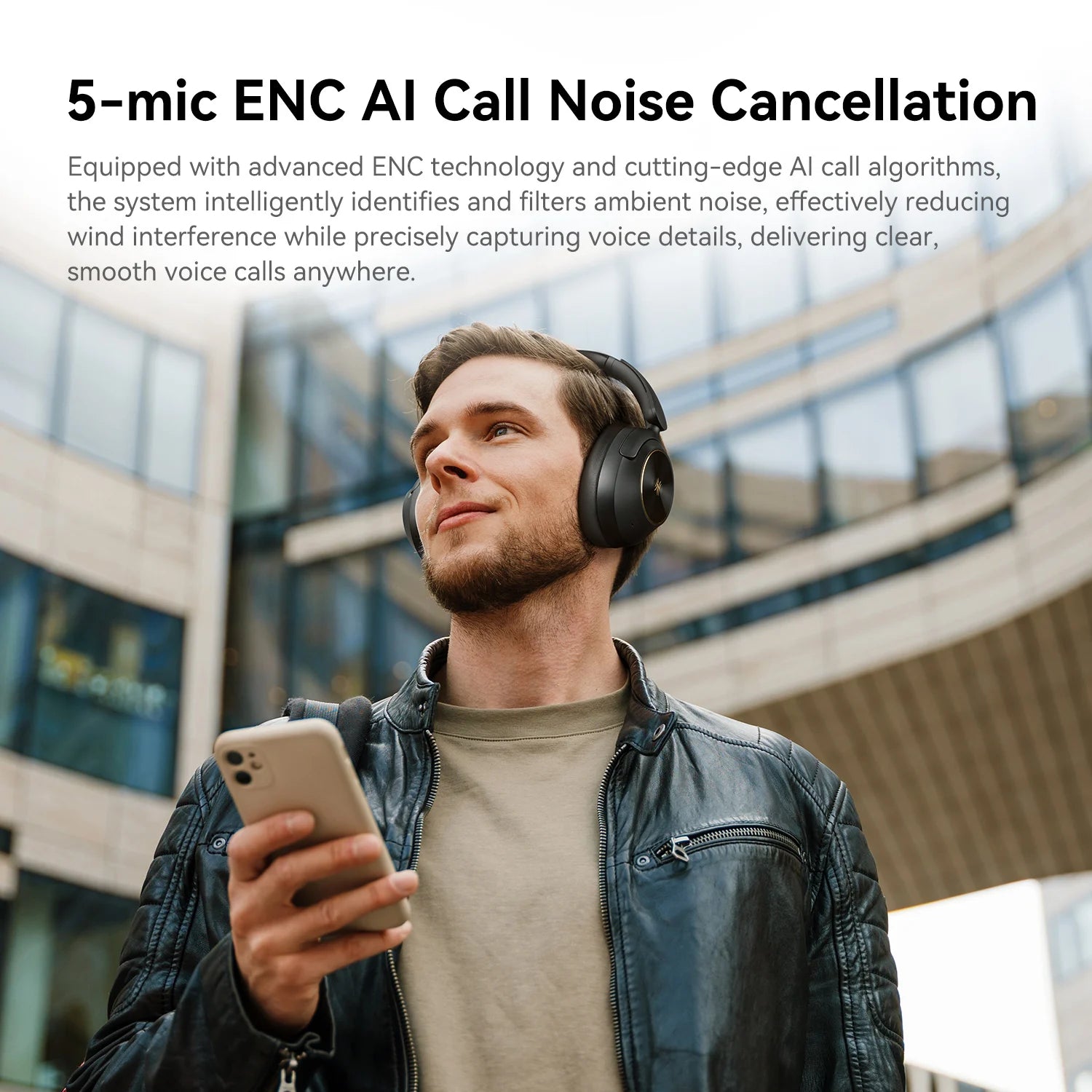 A6 ANC Wireless Bluetooth 6.0 Headphones -48dB Hybrid Active Noise Cancelling Over Ear Headset With Mic Hi-Res LDAC APP