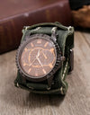 Men Watches Luxury Big Dial Quartz Lovers Watch Wide Genuine Leather Punk Bracelet Sport Wristwatch