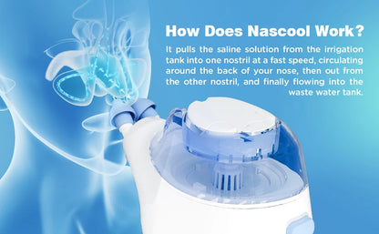 Electric Nasal Irrigation System with 50 SaltPods Suction Irrigator Nose Washer Sinus Rinse All-Round Deep Cleaner Machine