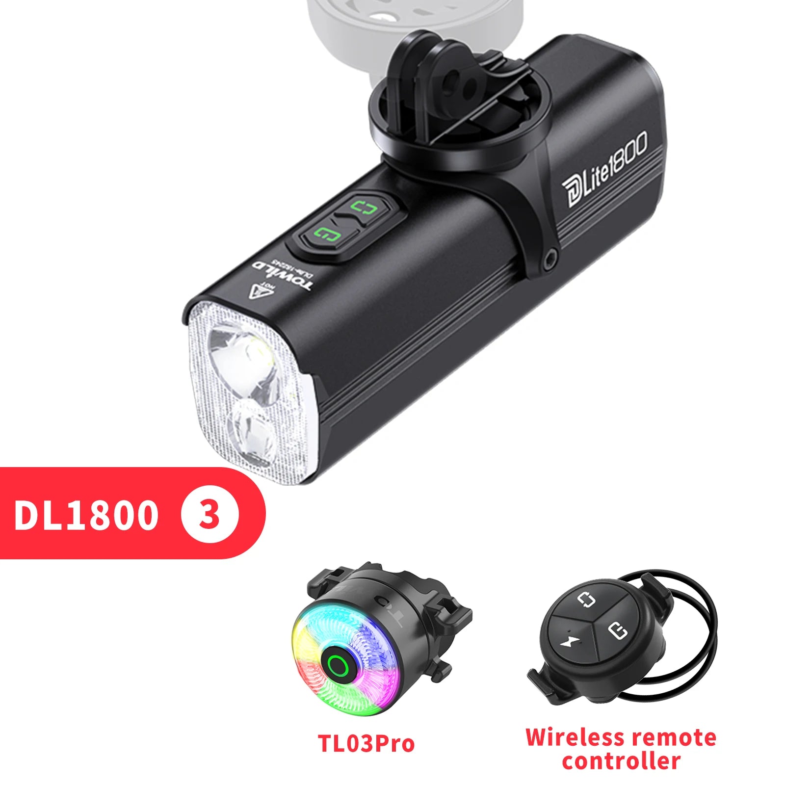 Bicycle Lights 1200LM/1800LM Focus/Flood Beam Dual Light Source LED Smart Bike Front Lights IPX6  Mtb Cycling Headlights