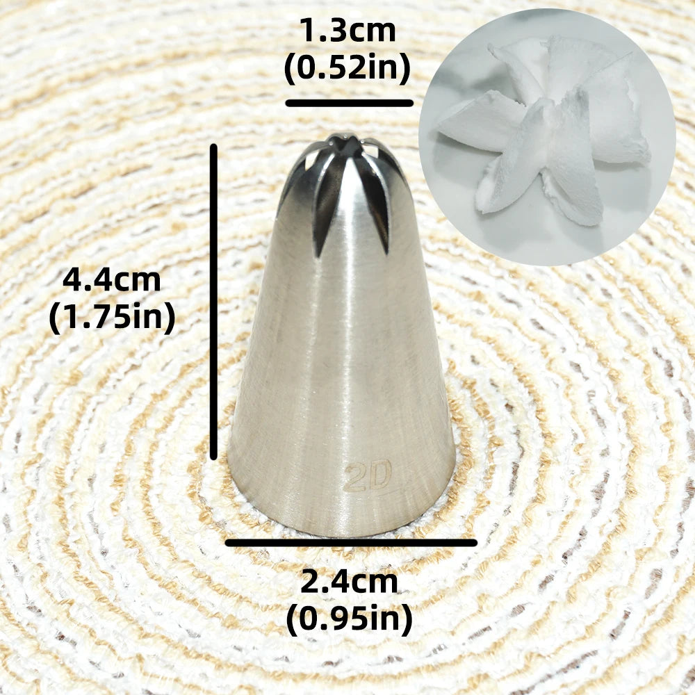 Multiple Large Metal Cake Cream Decoration Tips Pastry Tools Stainless Steel Piping Icing Nozzle Cupcake Head Dessert Decorators