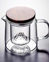 450ml High Borosilicate Glass Teapot With Mountain Wiew Filter Tea Water Separation Brewing Tea Pot Kungfu Tea Maker Teaware