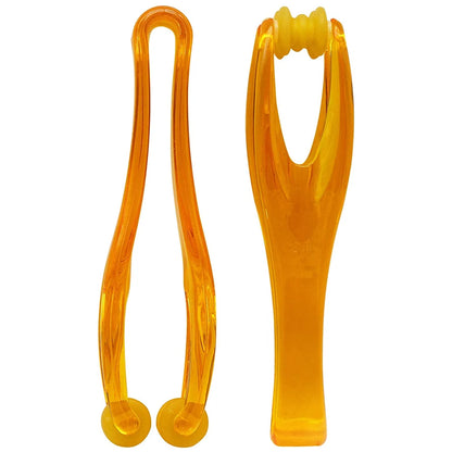 Orange Finger Joints Massager Hand Handheld Blood Circulation Tool Stress Relief Plastic Care Relax Double Rubber Roller Massage