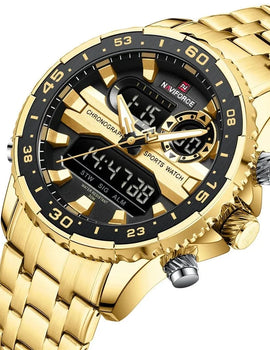 Men's Watch Luxury Waterproof Sport Chronograph Quartz Wristwatches Digital Date and Week Clock