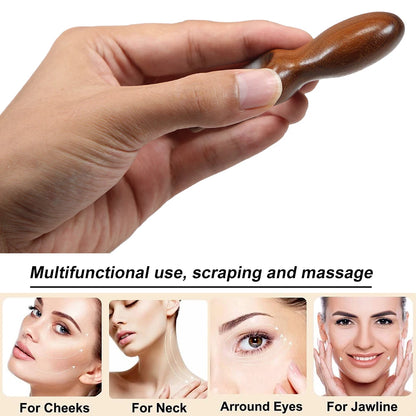 Eyes Facial Wood Gua Sha Tool, Natural Sandalwood Wooden Nose Guasha Massage Tools, Multifunctional Face Manual Massager Tools