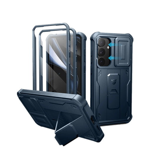For Samsung Galaxy S25 Plus 2025 Case Full Body Rugged Case with Camera Cover & Built-in Screen Protector Kickstand Case