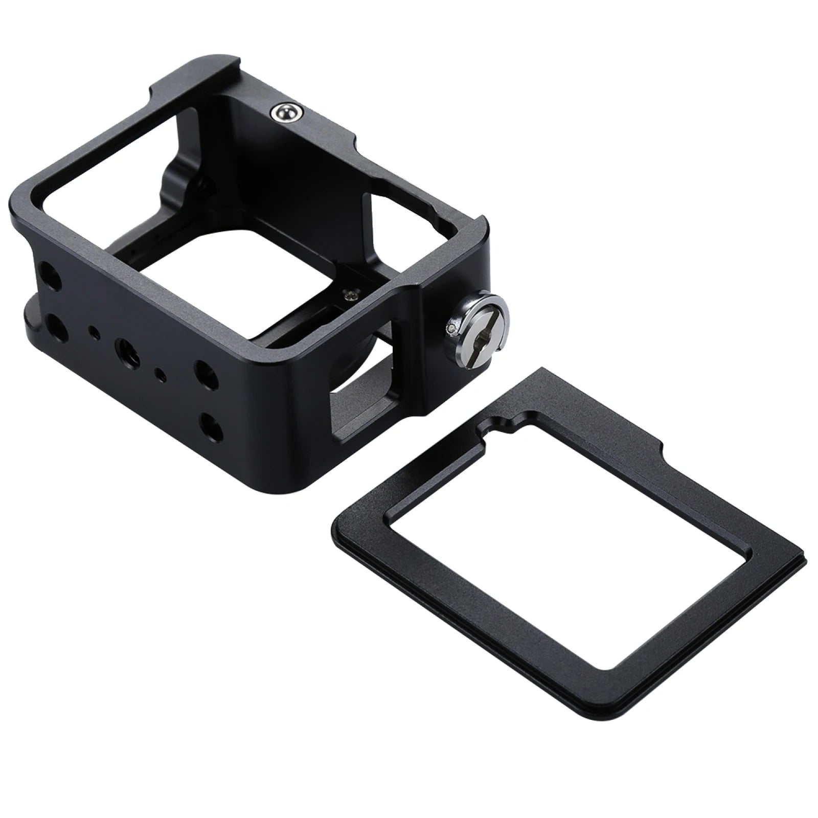 Housing Shell CNC Aluminum Alloy Protective Cage with Insurance Frame & 52mm UV Lens for GoPro HERO(2018) /7 Black /6 /5