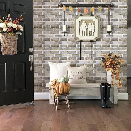 10pcs 3D Wall Sticker Self-adhesive Faux Brick Wall Panel Peel and Stick Kitchen Tile Backsplash Bathroom Wall Tile Sticker
