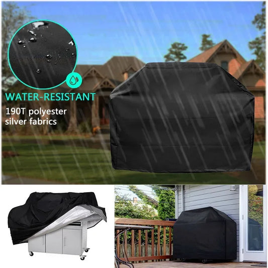 BBQ Grill Cover Waterproof Heavy Duty 190T/210D Anti-Dust Barbecue Protector with Storage Bag