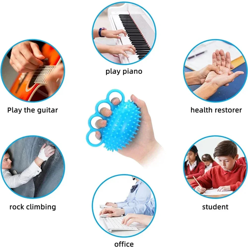 1Pcs Hand Grip Strengthener Finger Exerciser Ball for Patient Recovery Elderly Stroke Arthritis Therapy Anxiety Stress Relief