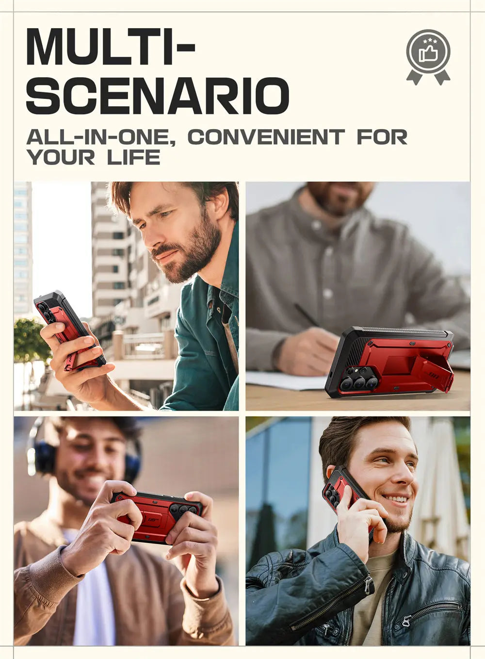 For Samsung Galaxy S25 Ultra Case UB Pro Full-Body Dual Layer Rugged Belt-Clip Phone Case with Built-in Screen Protector