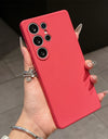 Candy Color Original Liquid Silicone Phone Case For Samsung S25 Ultra S22 S23 FE S24 Plus 5G Shockproof Soft Full Cover