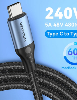 240W PD3.1 USB Type C to Type C Cable 5A 48V Fast Charger for Samsung  Xiaomi iPhone 15 Macbook Laptop USB Cable