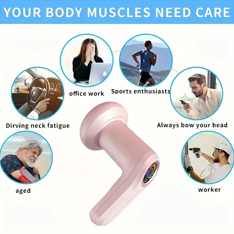 Portable Massage  Multifunctional Massager with 5 Massage Heads USB Charging and Fat Pushing Machine White Suitable for Body