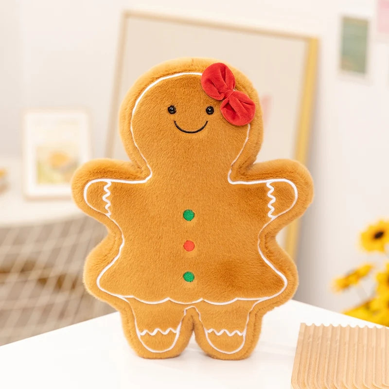 Christmas Tree Gingerbread House Bell Snowman Plush Decor