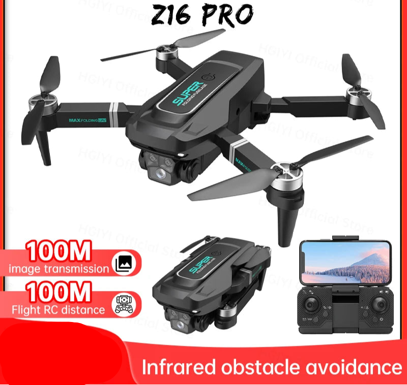 Z16 PRO RC Drone with Dual Cameras 2.4G WiFi Foldable Quadcopter Infrared Obstacle Avoidance RC Helicopter Toy