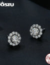 1.0 Ct D Color VVS1 Moissanite Classic Flower Detachable Stud Earrings For Women 925 Silver Stackable Wedding Earrings