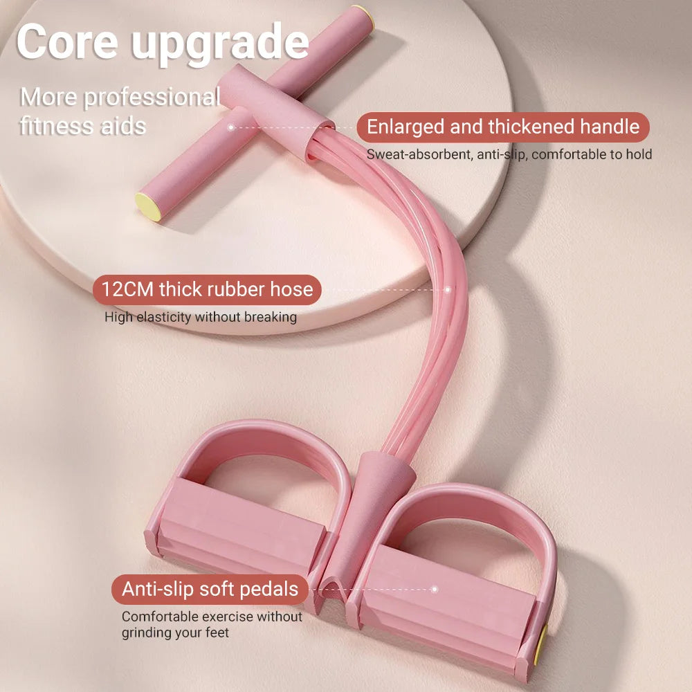 6-Tube Resistance Bands Yoga Pedal Puller Abdomen Waist Arm Training Elastic Pull Rope fitness Exercise At Home