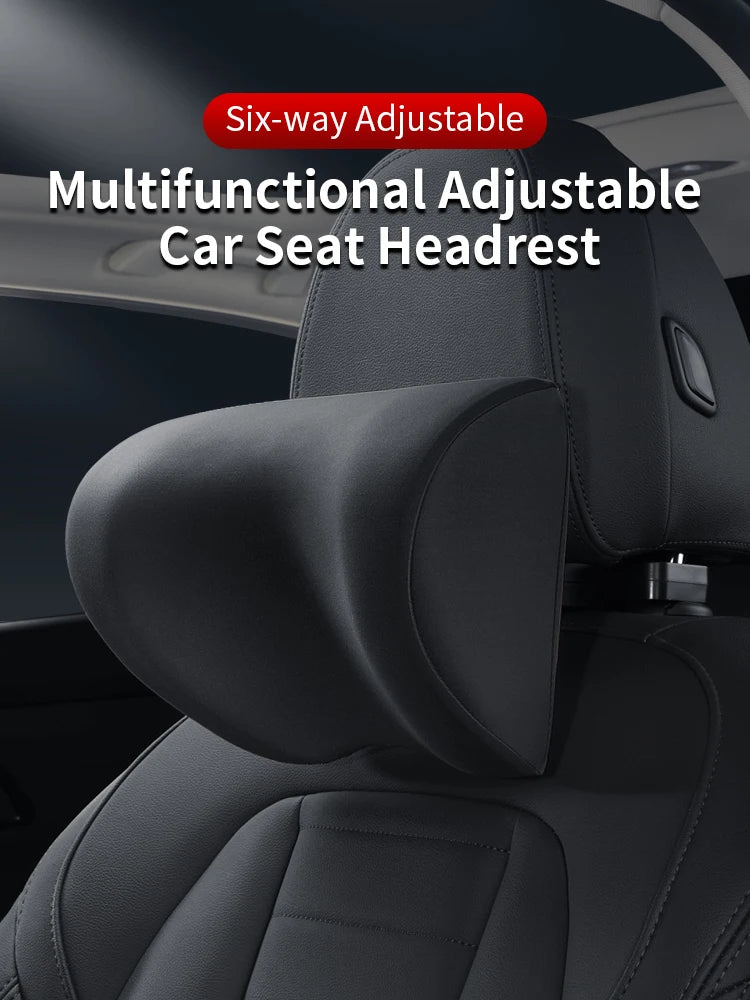 Six-way adjustable U-shaped memory cotton car headrest Brown