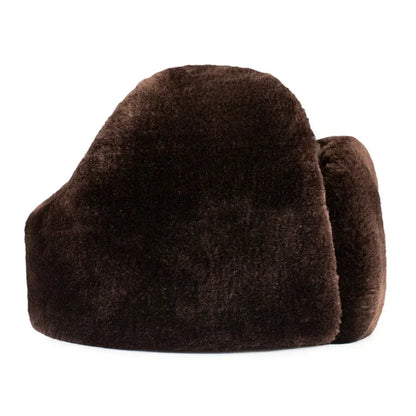 Outdoor Winter Warm Ear Protection Bomber Hat Man Genuine Leather Faux Fur Military Cap Inside Black Brown 55-60cm  Gorras