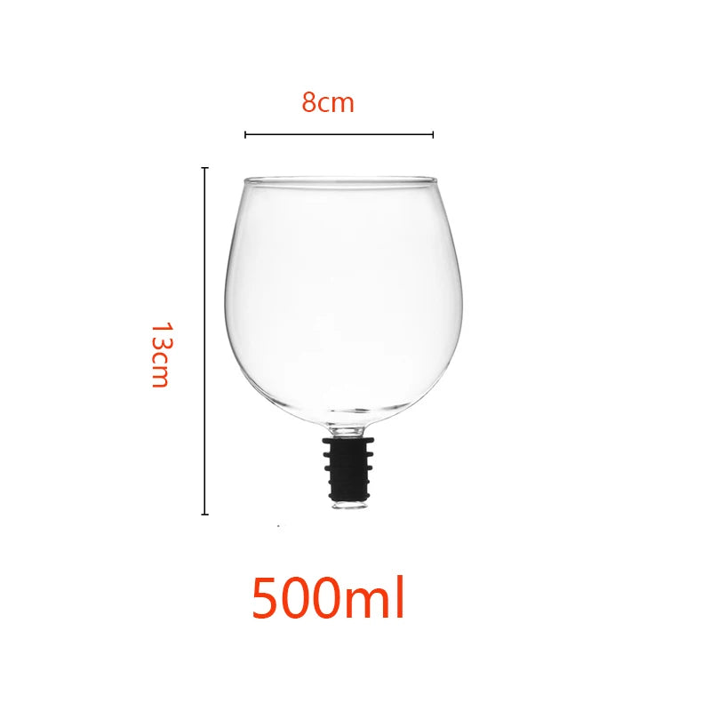 270/500ml Red Wine Glass Goblet To Drink Straight From The Bottle Drink Directly Clear Champagne Glass Cup With Silicone Seal