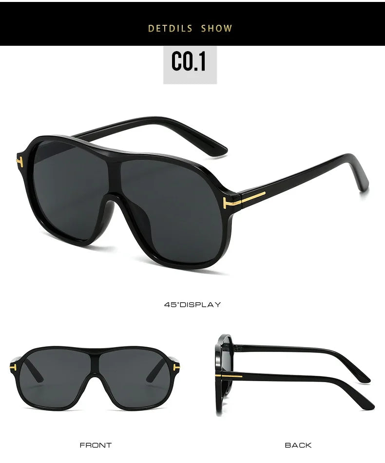 Retro Sunglasses T-Piece Large Frame Sun Glasses Trend Man Toad Eyewear Outdoor Fashion Sunscreen Eyeglasses UV400