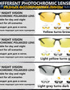 Polarized Photochromic Sunglasses for Men Anti Glare Day and Night Driving Glasses