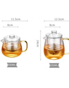 480/650ml Stripe Clear Glass Teapot With Tea Strainer Infuser Heat-resistant Kettle Kung Fu Flower Puer Oolong Pot Teaweare