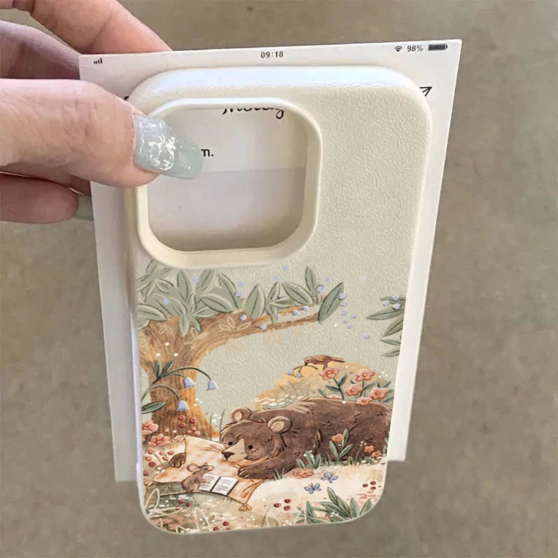 Cartoon Animal Bear Squirrel Phone Case For iPhone 17 16 15 Plus Pro Max Air Cases iPhone 14 Pro Max 16e Cover