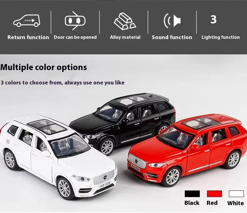 Simulation 1:32 Volvo XC90 SUV Alloy Diecast Metal Model Sound & Light Toy Car Central Control Ornaments Display Present For Boy