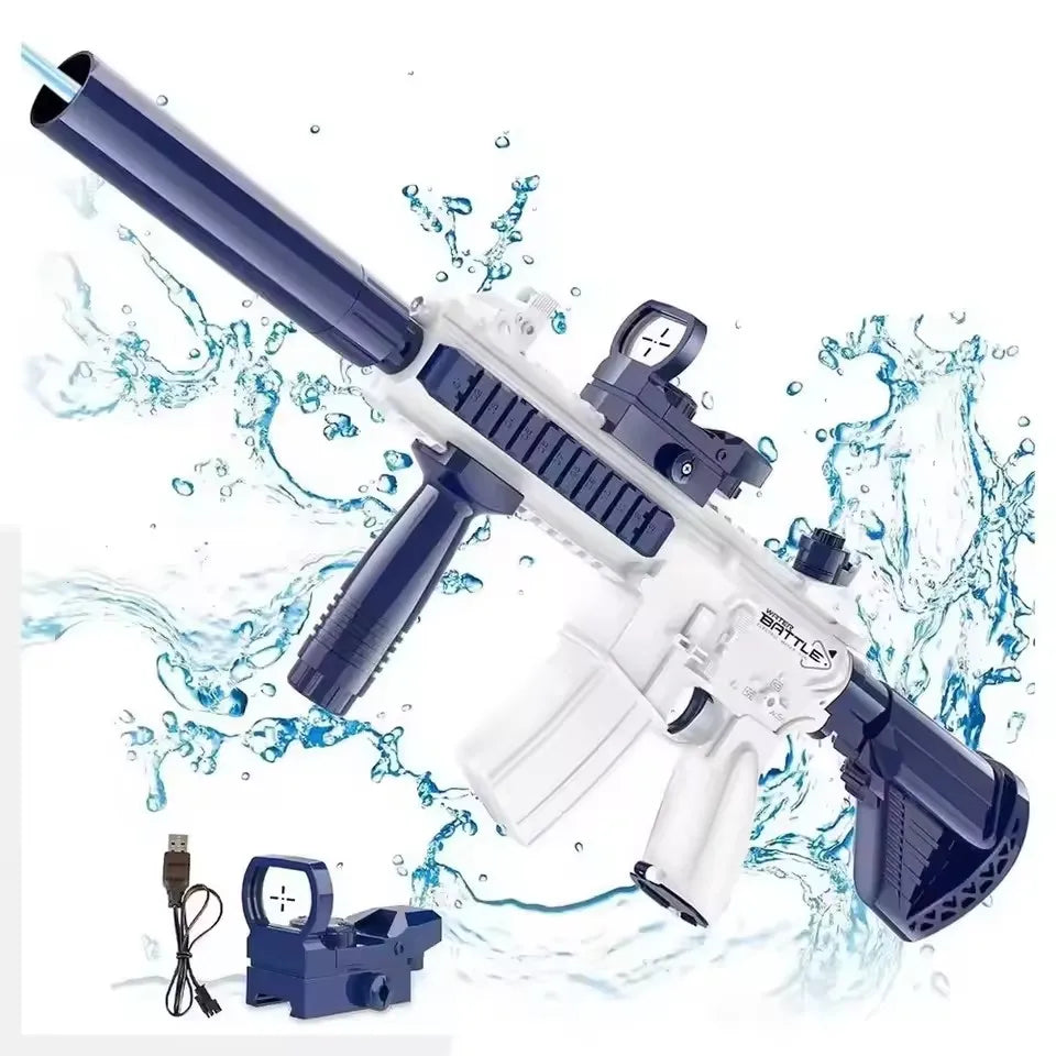 Electric Water Gun with Automatic Water Absorption Rechargeable Outdoor Water Blaster