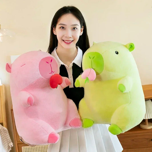 Kawaii Capybara Fruit Plush Toy 50 cm Soft Stuffed Pillow