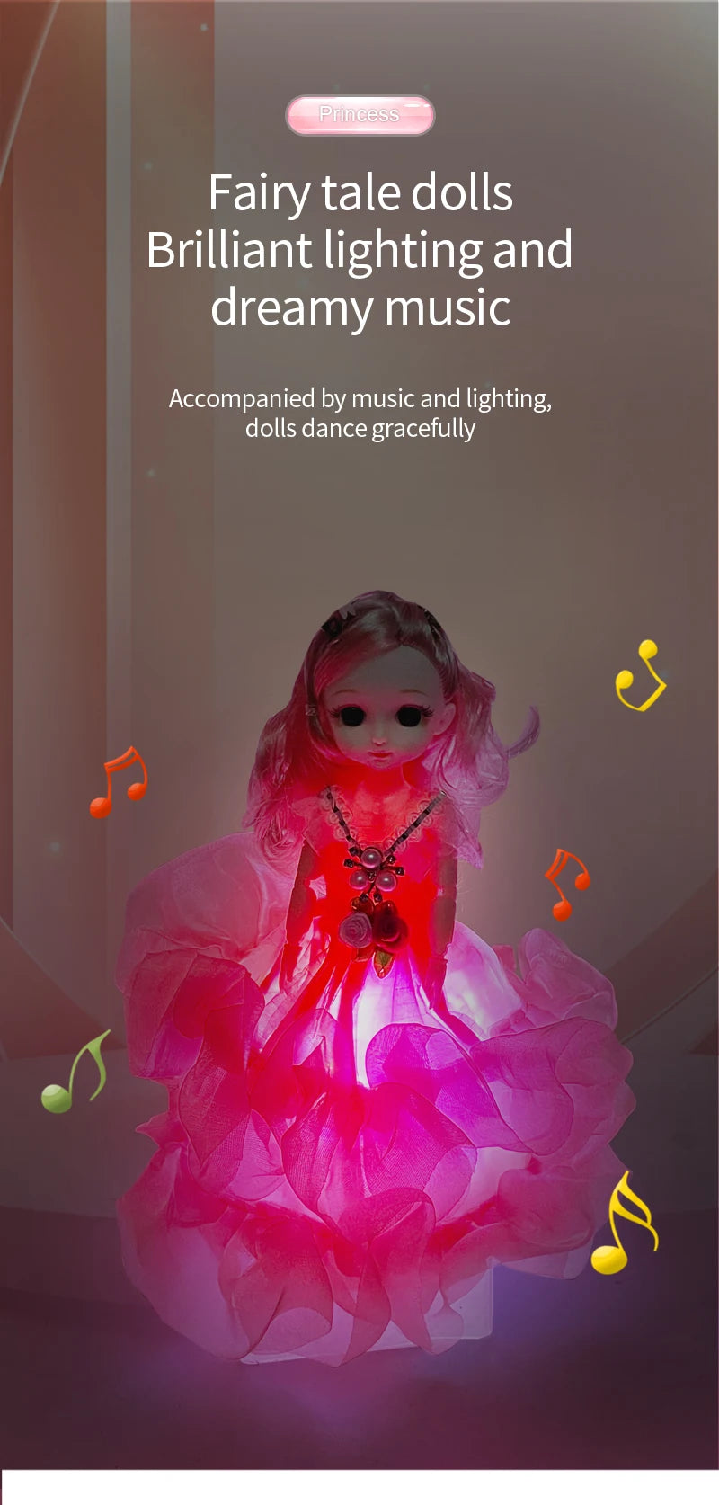 Electric Universal Walking Doll With Music And Dance, Wedding Dress Princess With LED Lights And Pleasant Music, Play House Toy,