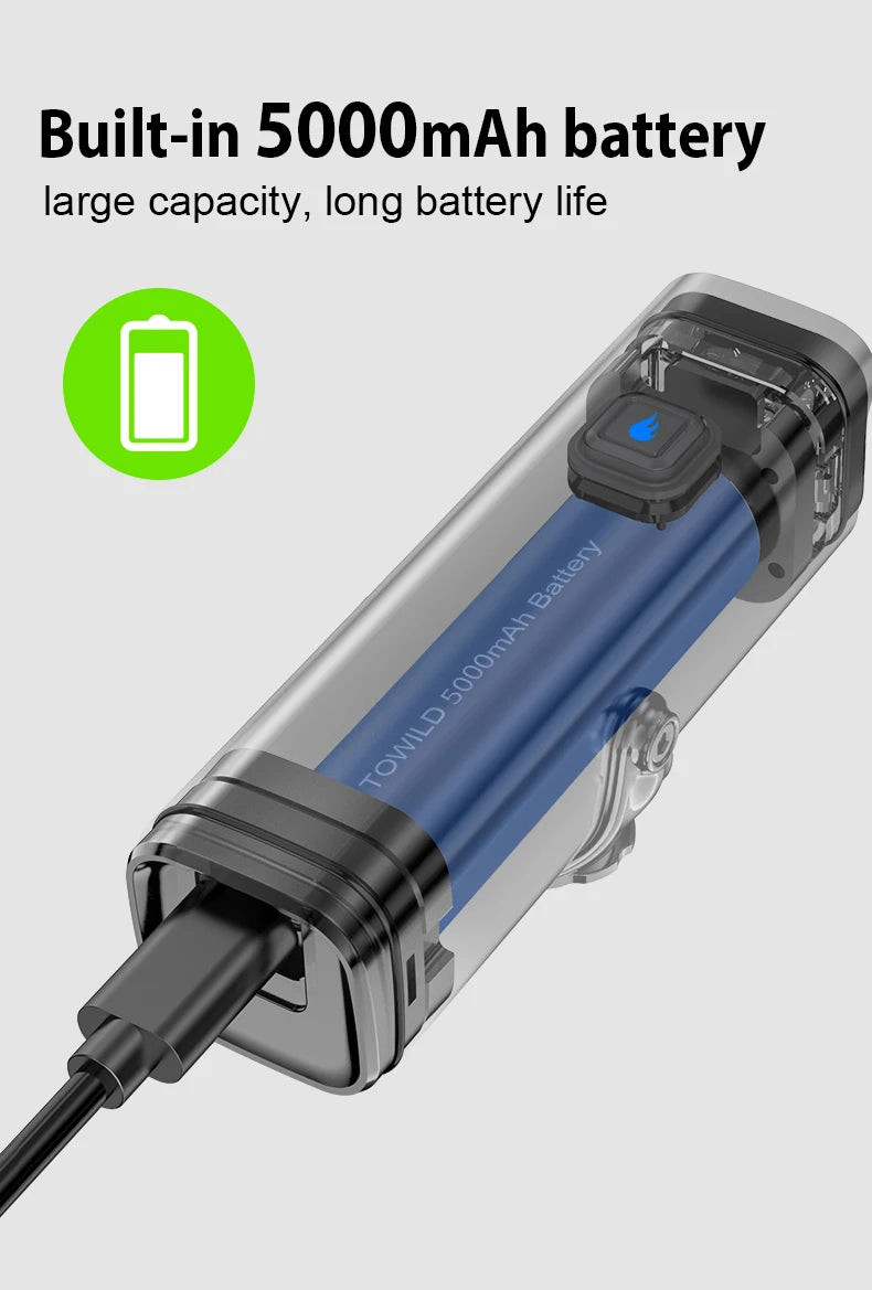 1600LM Bike Light Front Lamp Type-C Rechargeable LED 21700 5000mAh Bicycle Light Waterproof Headlight Bike Accessories