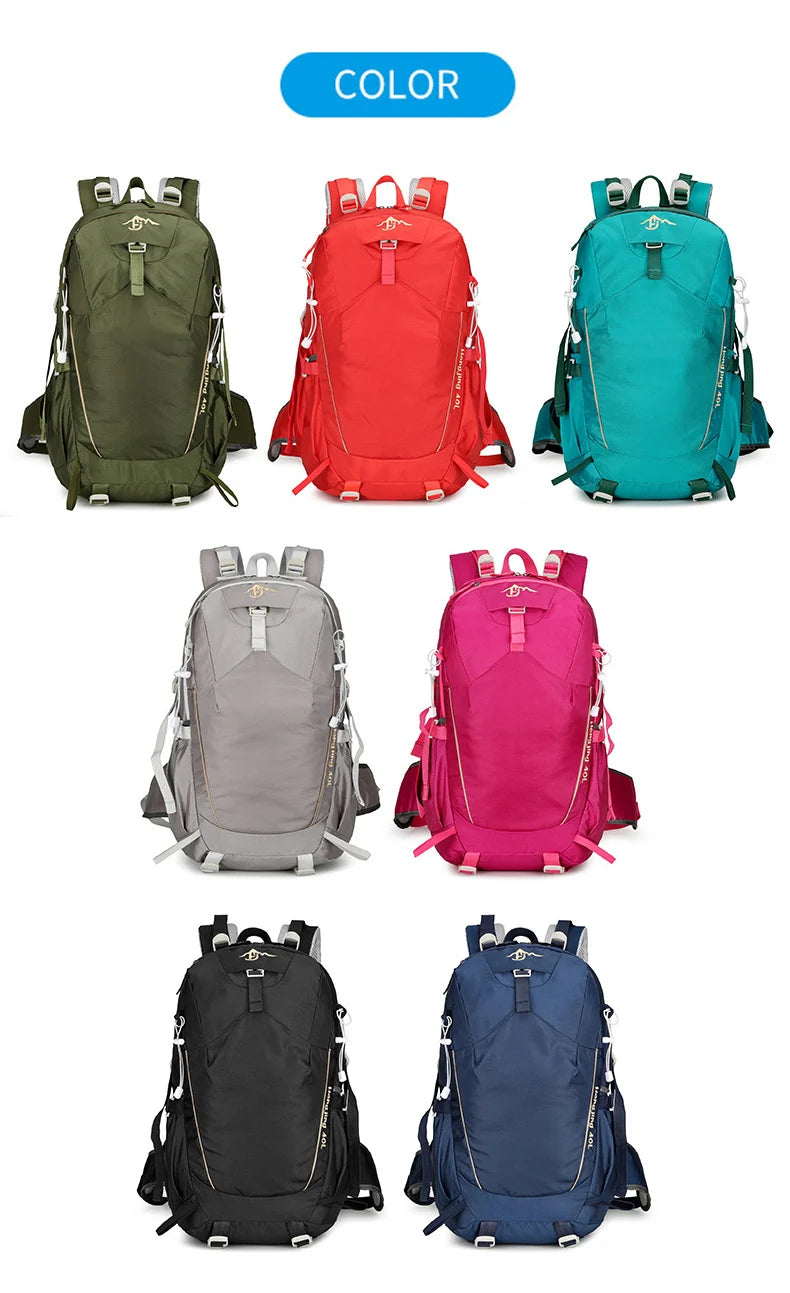 40L Climbing Backpack Waterproof Hiking Bag Multi-Functional Camping Rucksack Outdoor Sports Bags Large Capacity Travel Daypack