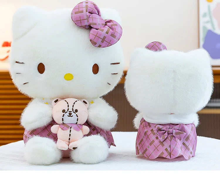 Purple Retro Cat Character Plush Stuffed Doll Toy
