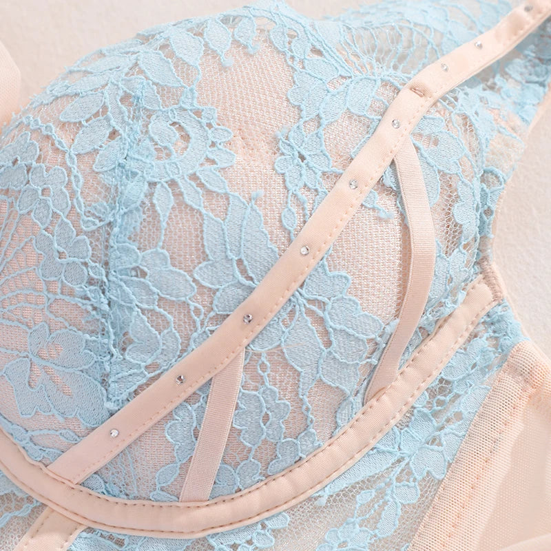 Womens Lace Embroidered Minimizer Underwire Bra