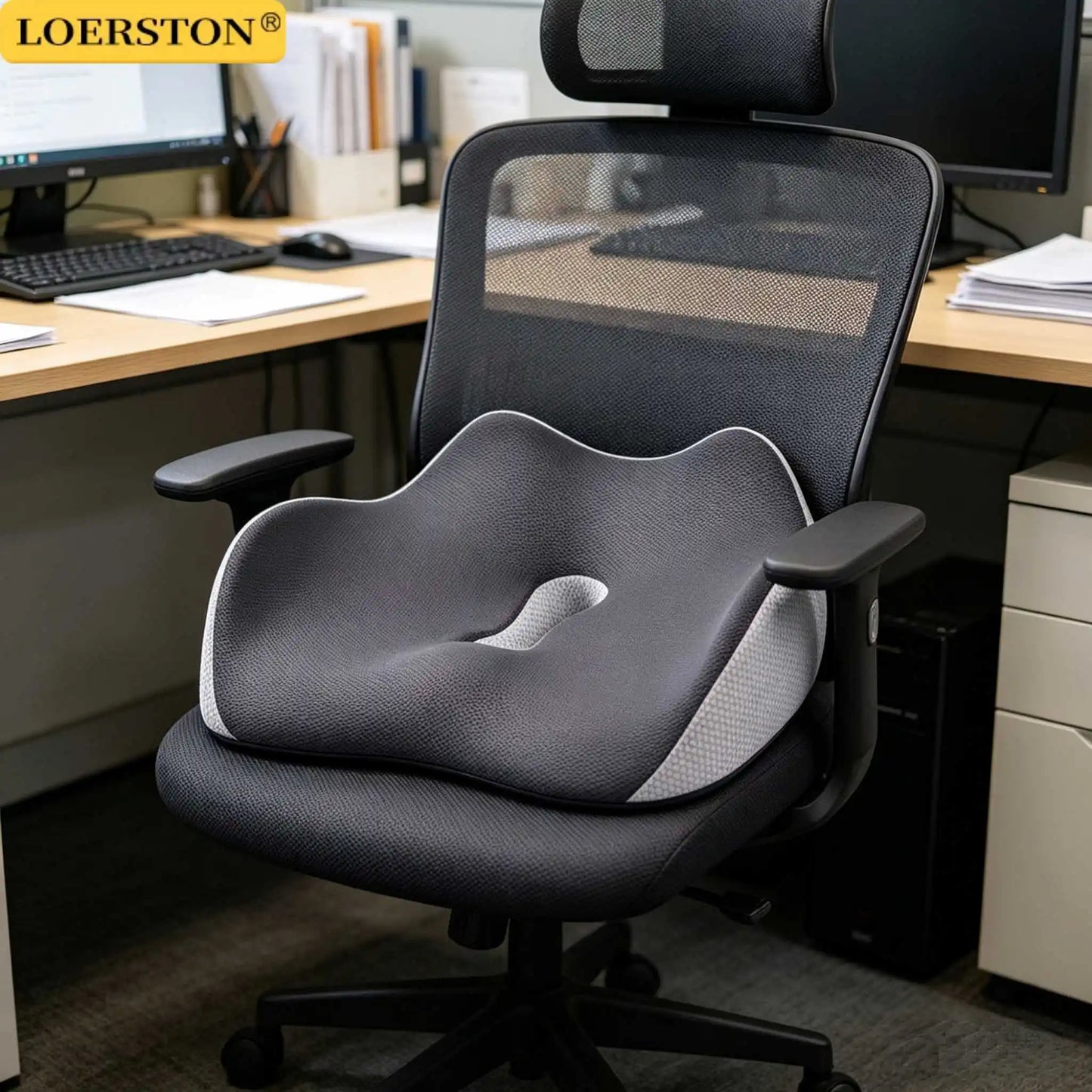 Ergonomic Seat Cushion with Hand Washable Cover Waist & Hip Support Comfort Orthopedic Cushion for Office Car Home
