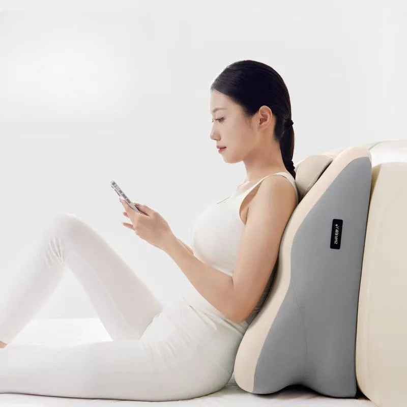 Bed Backrest Pillow Ergonomic Design Lumbar Support Cushion for Home Reading in Bed Sofa Chair Washable Cover Back Pain Relief