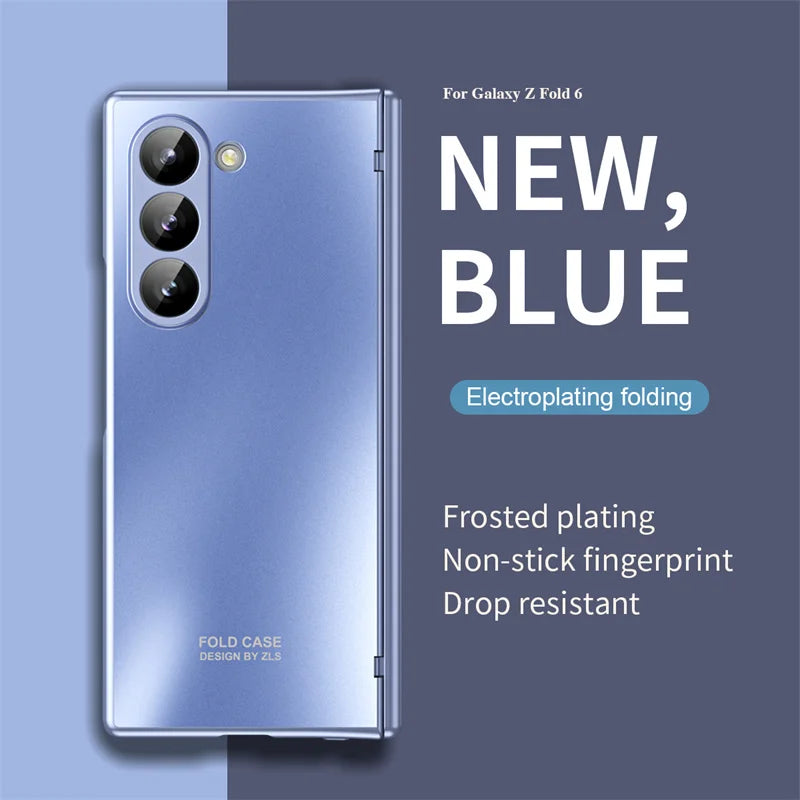 Anti-Shock Frosted Plating Full Body Case for Samsung Galaxy Z Fold 4 Fold4 Fold5 Fold3 Fold 5 3 2 5G fold2 Screen Glass film ﻿