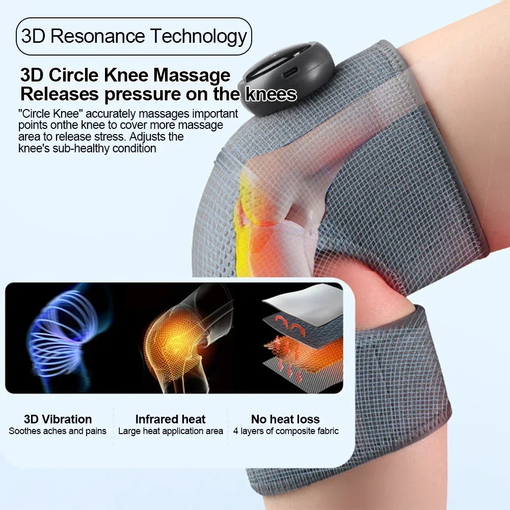 Heated Knee Massager Shoulder Brace Adjustable Vibrations And Heating Modes Heating Pad For Knee Elbow Shoulder Relax Legs