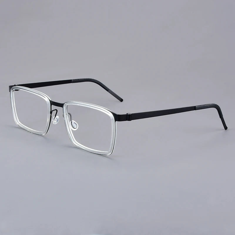 Rectangle Titanium Screwless Business Eyeglasses Frame