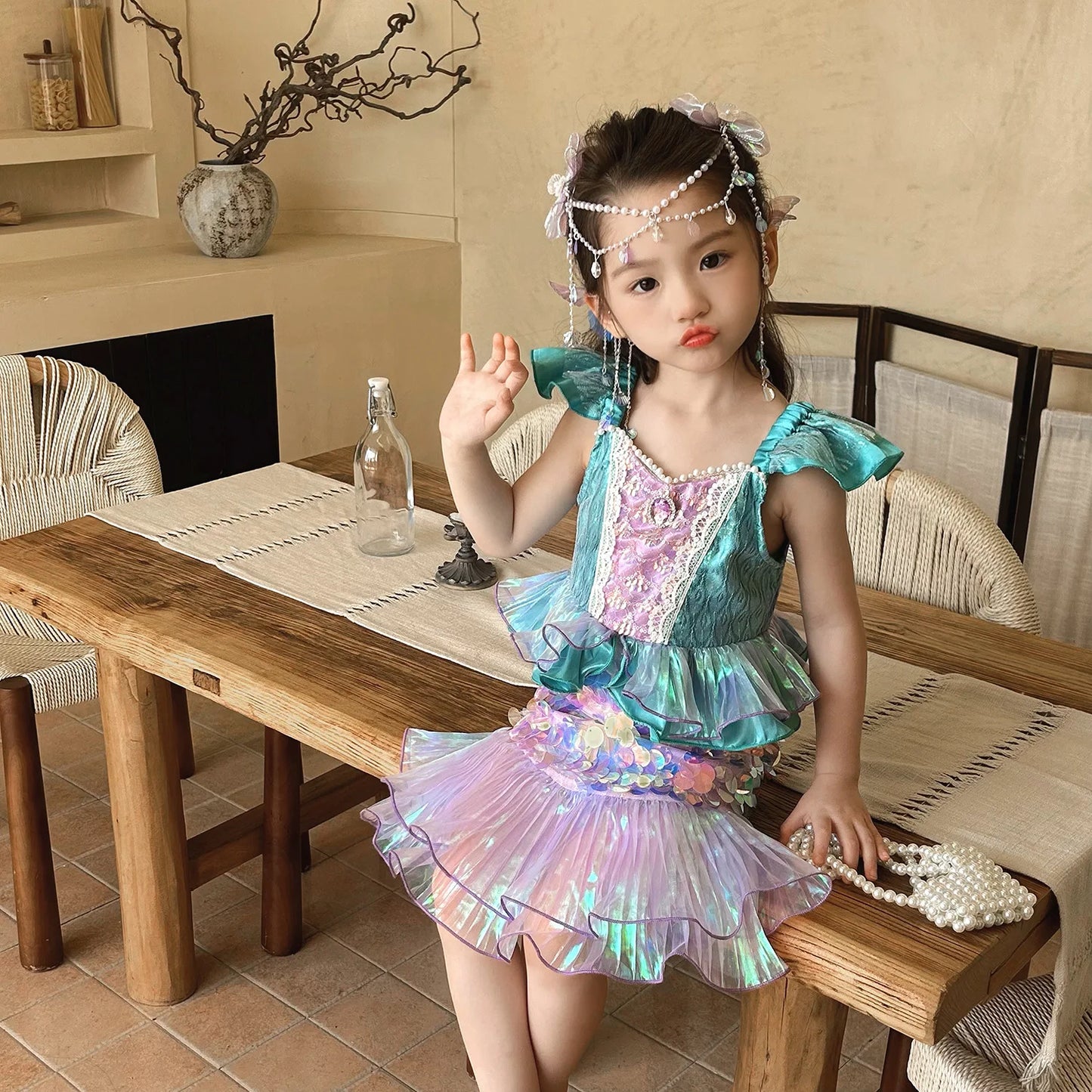 New Girl Dresses Princess Costume Kids Mermaid Cosplay Costume Kids Carnival Birthday Party Prom Costume Party Dresses For girls