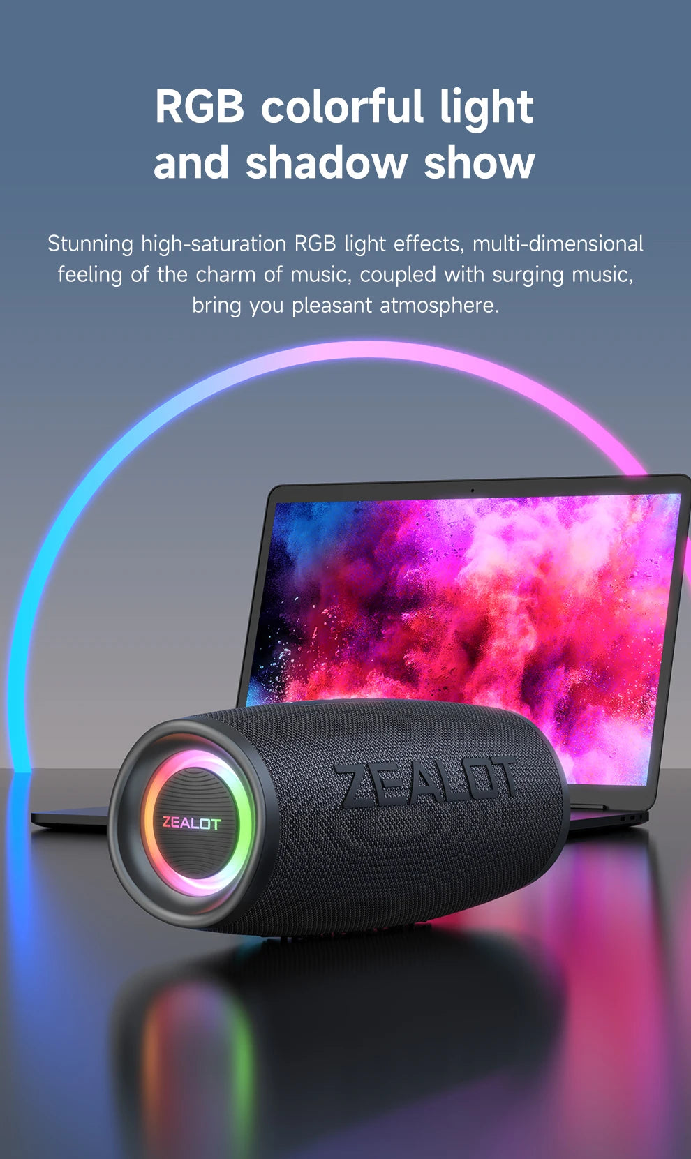 Bluetooth Speaker 40W Output Power Bluetooth Speaker with Excellent Bass Performace IPX6 Waterproof Camping Outdoor