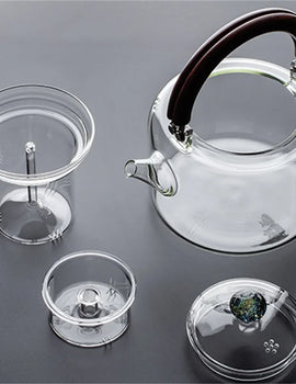 1100ml Suction Handle Beam Glass Teapot With Tea Strainer Infuser Steaming and Boiling Flower Tea Puer Dual-use Tea Pot