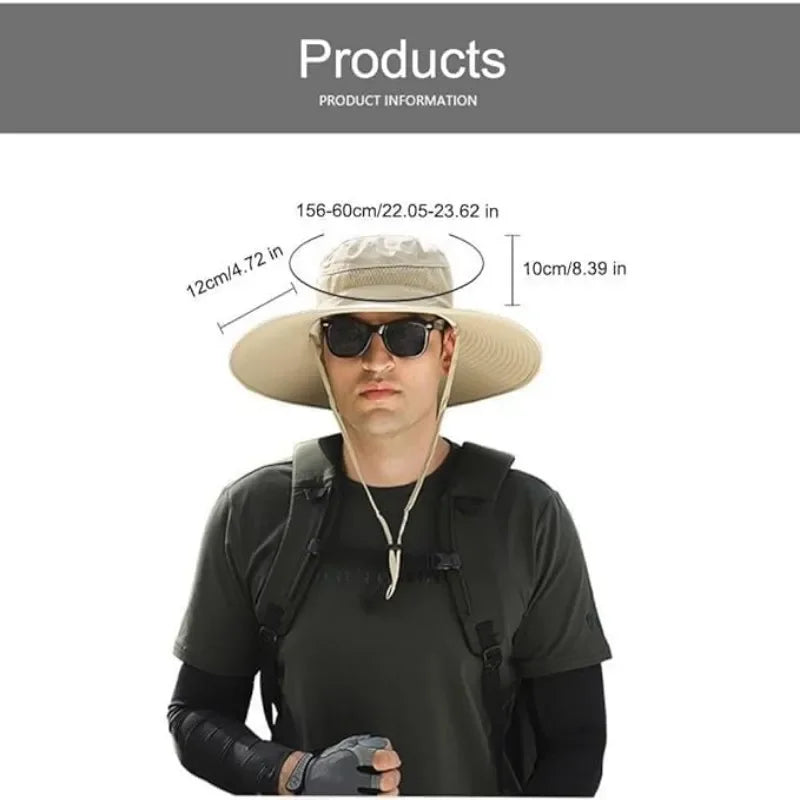 Wide Brim Solar Fan Hat With Dual Fans